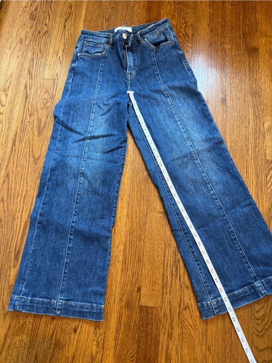 Risen Jeans Denim - Wide Leg Women's Jeans - Dark Blue Flare